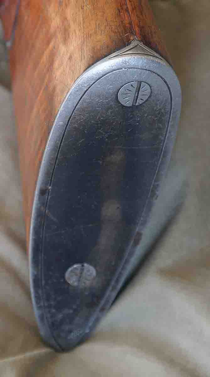 The stocks of most big-game rifles once had relatively hard rear ends, like the steel buttplate on this custom stock that increases felt recoil considerably.